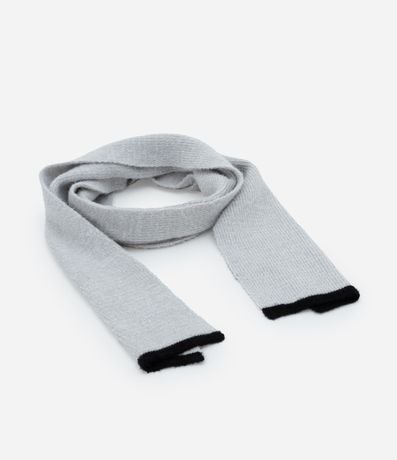 Bufanda en Punto Afelpado con Raya Contrastante