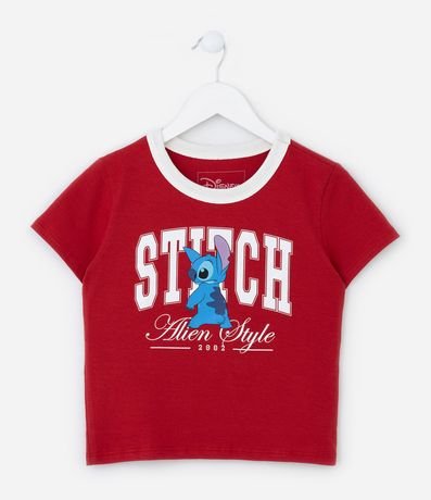 Remera Slim Infantil con Estampa de Stitch - Talle 5 a 14 años