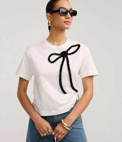 Remera en Algodón con Bordado de Lazo 2