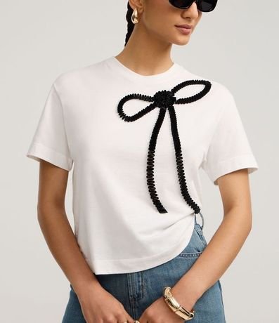 Remera en Algodón con Bordado de Lazo 4