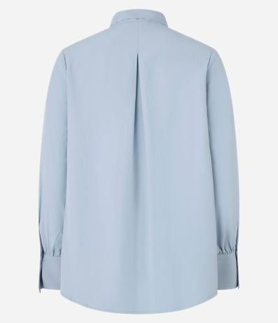 Camisa en Tricolina con Cuello Lazo y Puño Largo 7