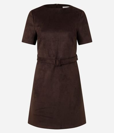 Vestido Corto en Gamuza con Cinturón 5