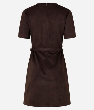 Vestido Corto en Gamuza con Cinturón 6