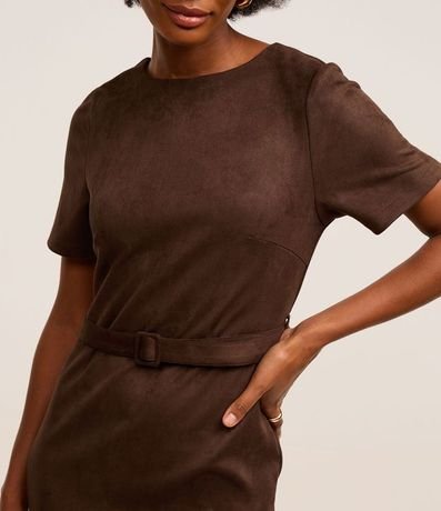 Vestido Corto en Gamuza con Cinturón 4