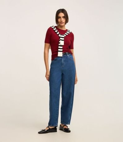 Blusa Básica de Punto con Cuello Redondo 2