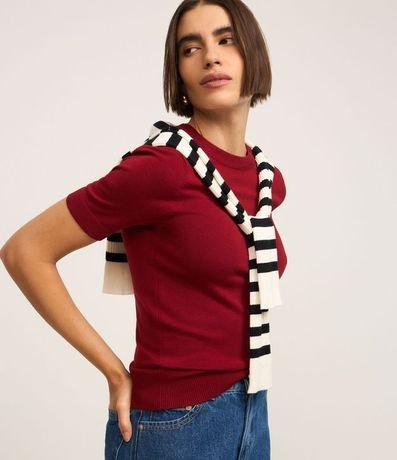 Blusa Básica de Punto con Cuello Redondo 4