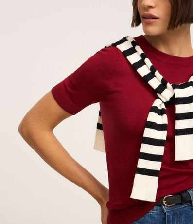 Blusa Básica de Punto con Cuello Redondo 5