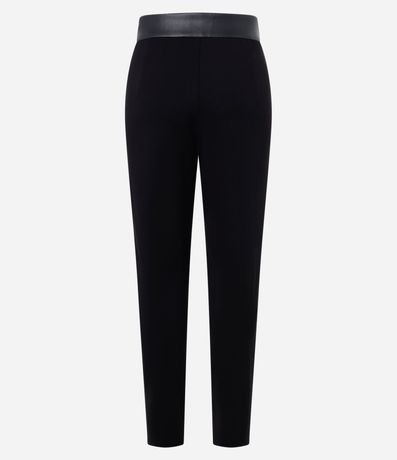 Pantalón Legging Tiro Alto en PU y Punto Roma con Recortes 2