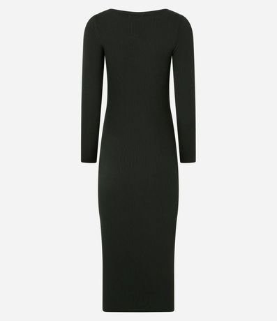 Vestido Midi de Punto Ajustado y con Cuello Barco 9