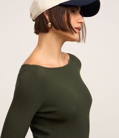 Vestido Midi de Punto Ajustado y con Cuello Barco 6