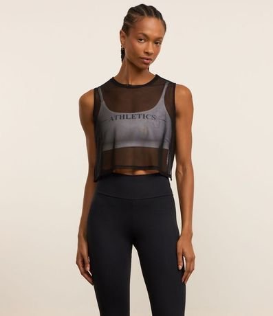 Blusa Musculosa en Microfibra con Estampa Localizada 2
