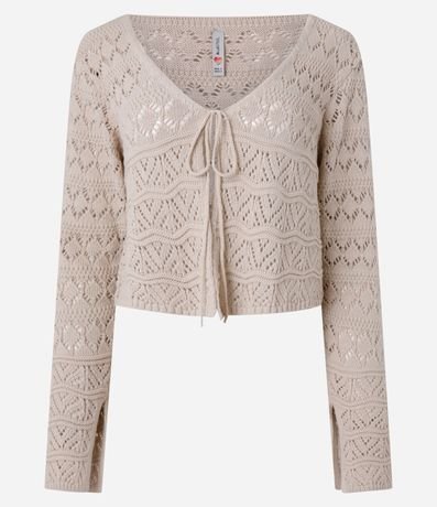 Saco Corto en Punto con Mix de Pontos y Lazo Delantero 5