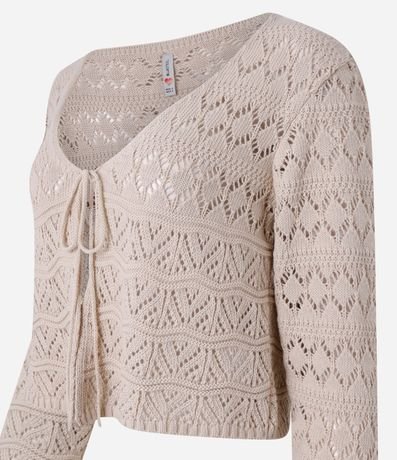 Saco Corto en Punto con Mix de Pontos y Lazo Delantero 6