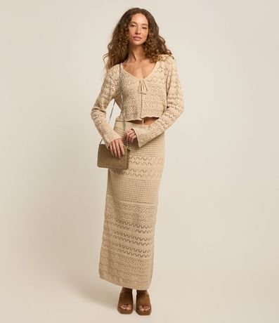 Saco Corto en Punto con Mix de Pontos y Lazo Delantero 2