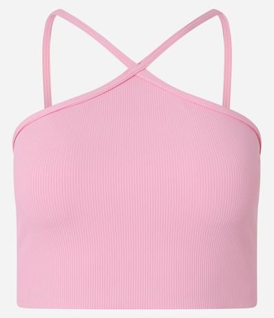 Top Deportivo con Copa de Textura Acanalada y Escote Halter 5