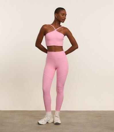 Top Deportivo con Copa de Textura Acanalada y Escote Halter 2