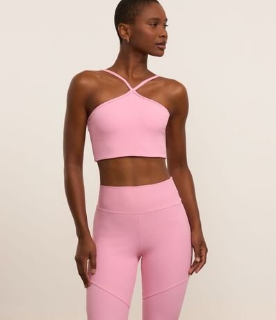 Top Deportivo con Copa de Textura Acanalada y Escote Halter 4