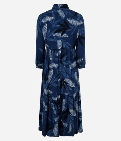 Vestido Chemise Midi con Estampa de Follaje 7