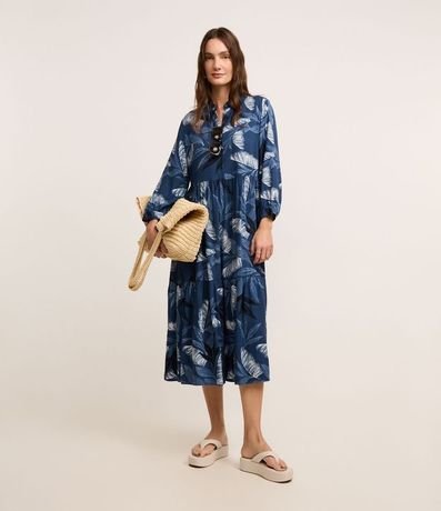 Vestido Chemise Midi con Estampa de Follaje 2