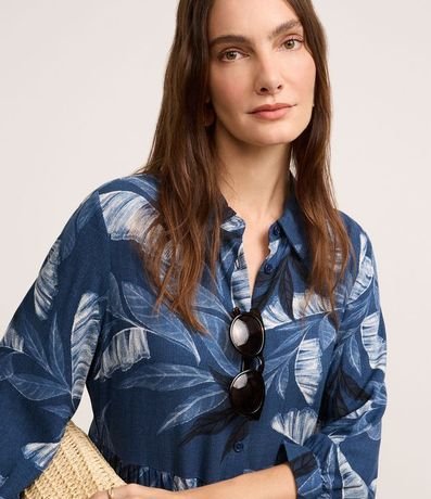 Vestido Chemise Midi con Estampa de Follaje 3