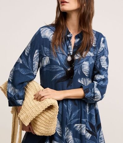 Vestido Chemise Midi con Estampa de Follaje 4