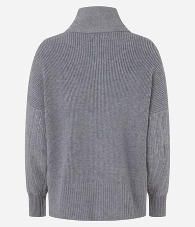 Suéter Amplo en Punto con Lentejuelas y Cuello de Cremallera 9