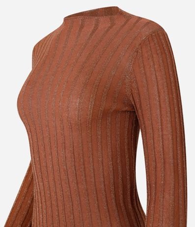 Suéter en Punto con Rayas Texturizadas y Hilo Metalizado 6