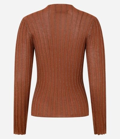 Suéter en Punto con Rayas Texturizadas y Hilo Metalizado 7