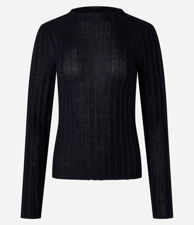 Suéter en Punto con Rayas Texturizadas y Hilo Metalizado 6