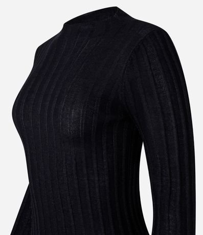 Suéter en Punto con Rayas Texturizadas y Hilo Metalizado 7