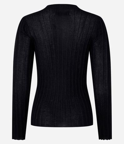 Suéter en Punto con Rayas Texturizadas y Hilo Metalizado 8