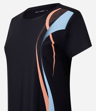 Remera Deportiva Alargada con Estampa de Ondas 5