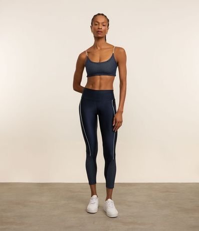 Pantalón Legging Deportiva en Microfibra con Detalle en Tela