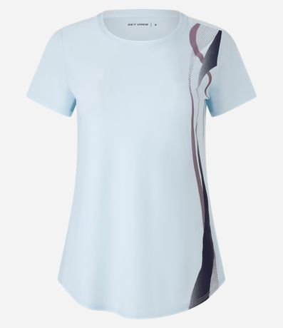 Remera Deportiva Alargada con Estampa de Ondas 5
