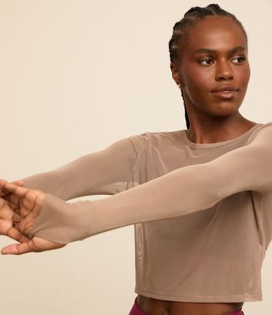 Remera Deportiva Manga Larga en Microfibra con Transparencia 4