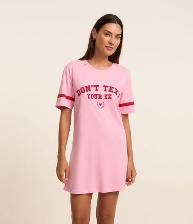 Camisón en Media Malla con Estampa Lettering Don't Text Your Ex