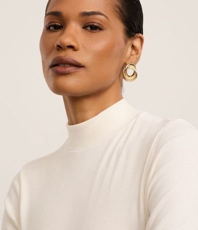 Blusa Regular en Rib con Cuello Alto 3