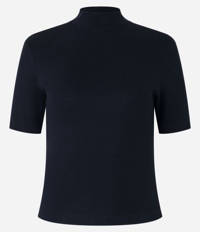 Blusa Regular en Rib con Cuello Alto 5