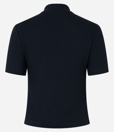 Blusa Regular en Rib con Cuello Alto 7