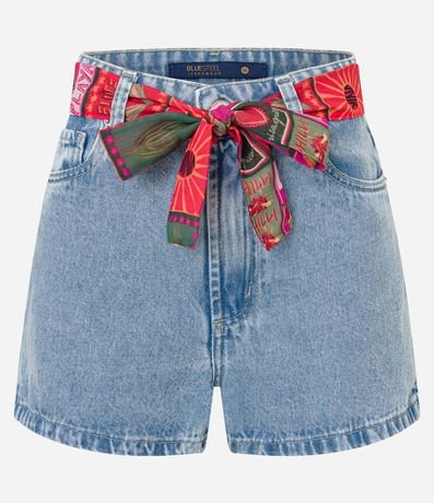 Short Slim en Jeans con Pañuelo Estampado 5