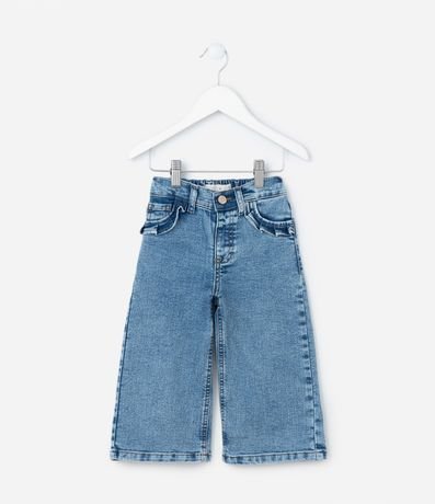 Pantalón Wide Leg Infantil con Volados - Tam1 a 6 años