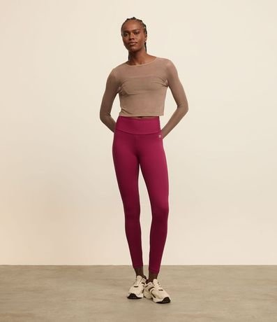 Pantalón Legging Deportiva en Microfibra con Bolsillo en la Cintura