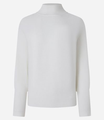 Blusa en Punto Canelado con Cuello Alto 5