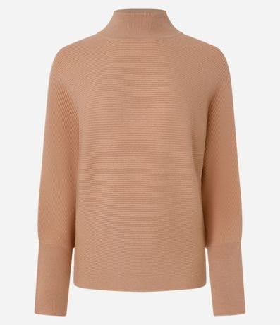 Blusa en Punto Canelado con Cuello Alto 5