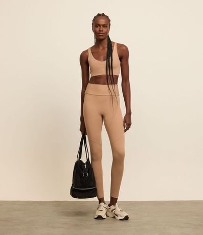 Pantalón Deportivo Legging en Microfibra con Costura Aparente