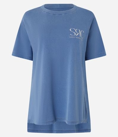 Remera Deportiva en Algodón Desteñido con Estampa SRC 5