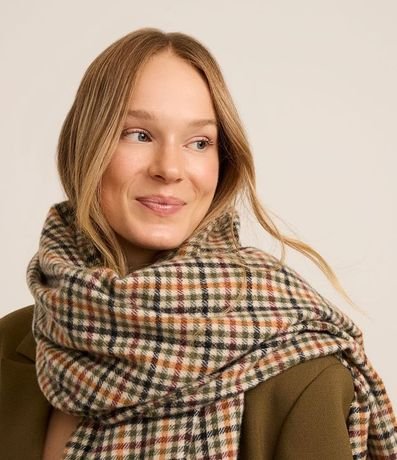 Bufanda de Cuadros en Franela con Franjas 5