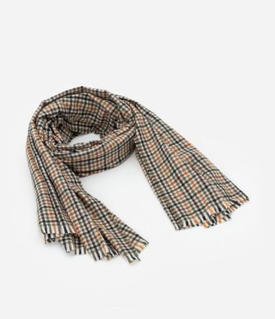 Bufanda de Cuadros en Franela con Franjas 2