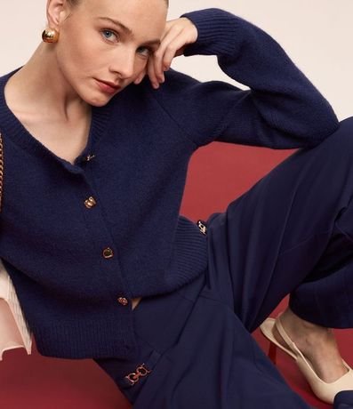 Cardigan Canelado en Punto con Botones Mixtos 7