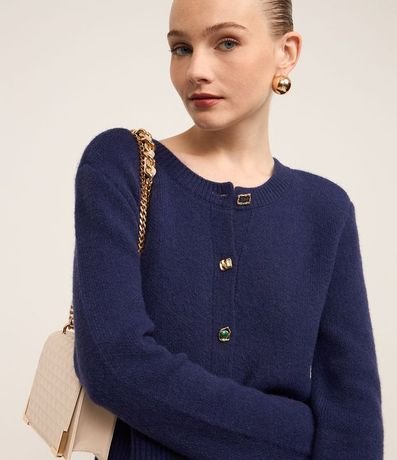 Cardigan Canelado en Punto con Botones Mixtos 3